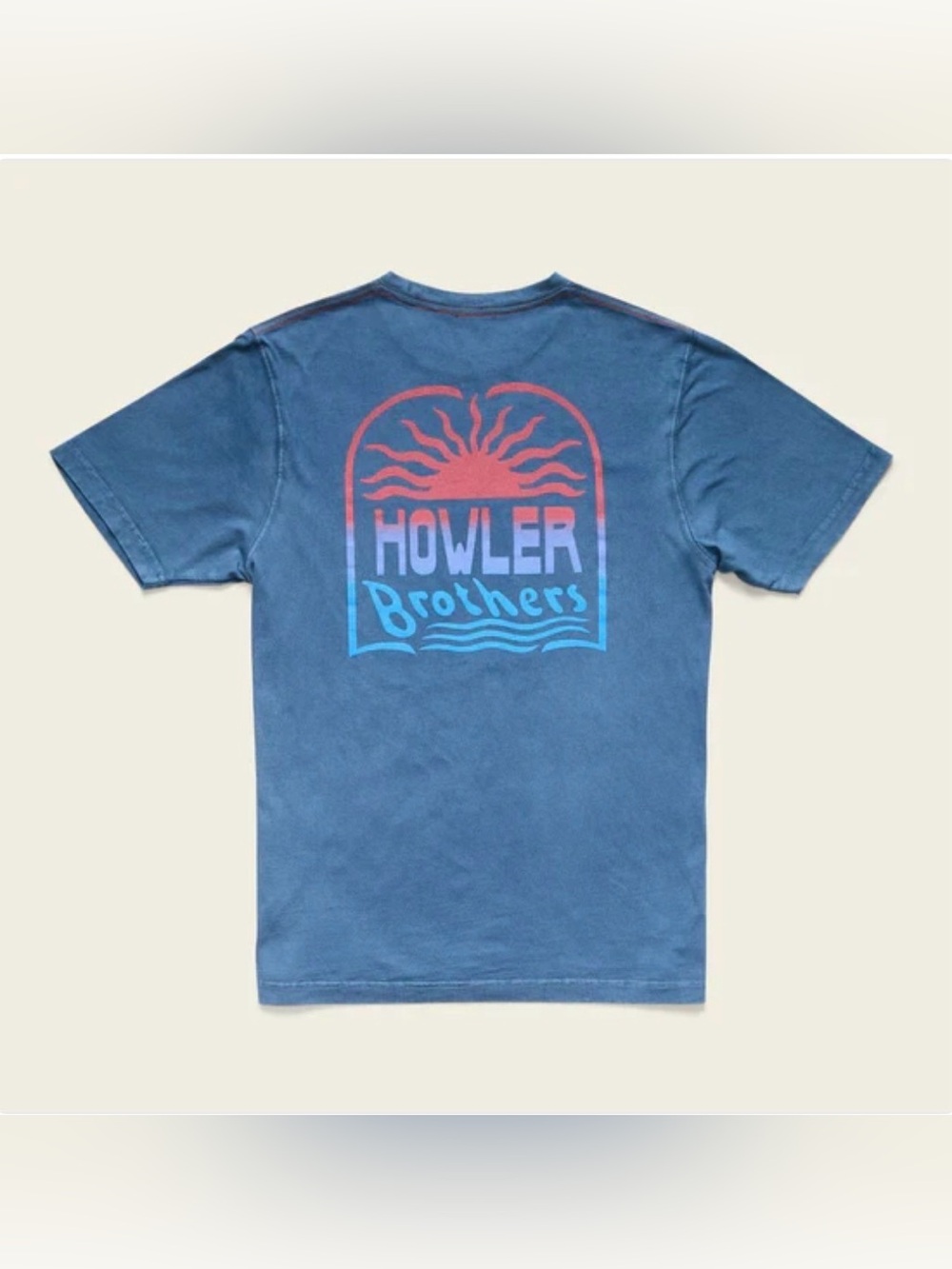 Men’s Howler Brothers El Sol Cotton T-Shirt | Blue | Size Large